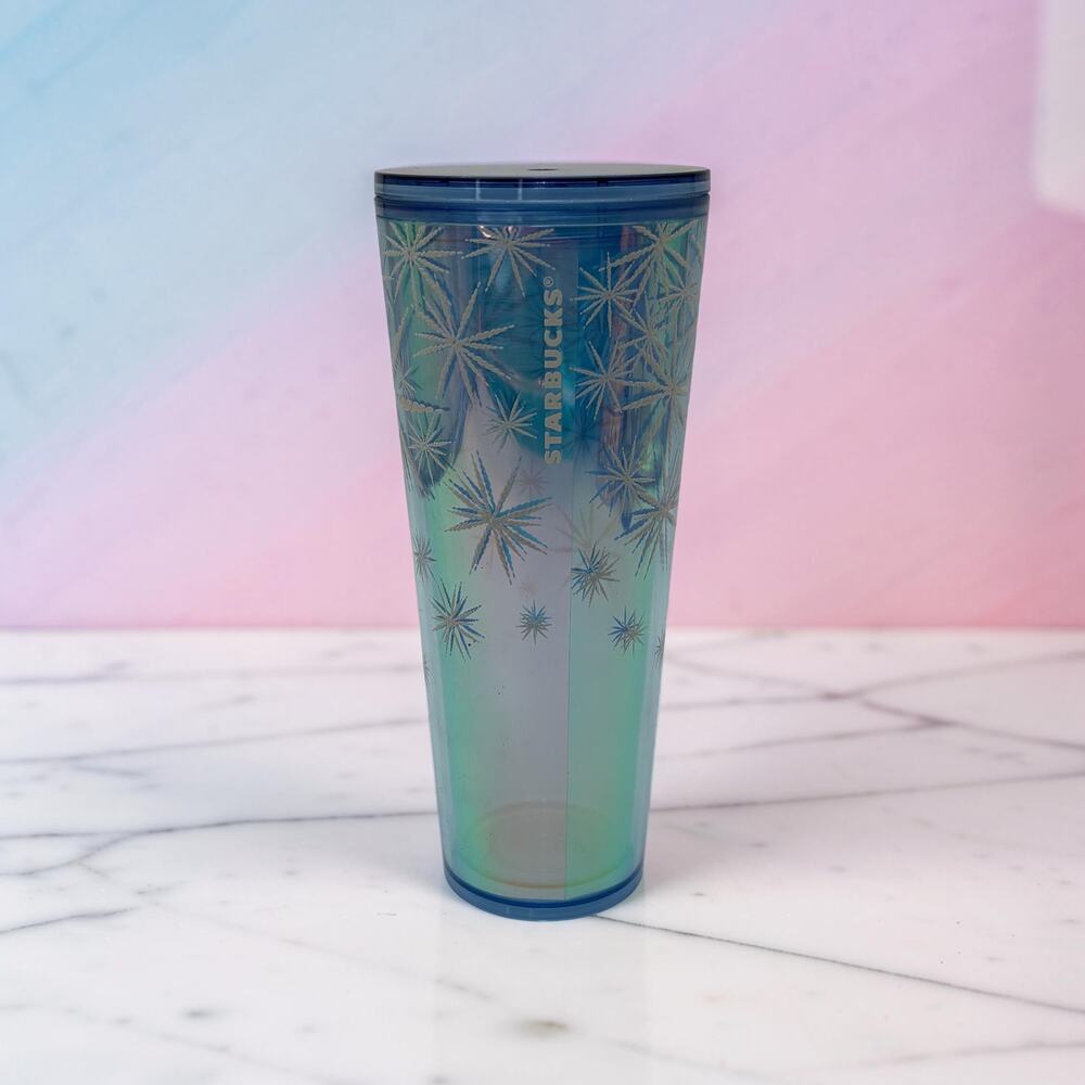 Starbucks Holiday 2023 Textured Snowflakes Blue Venti Cold Cup Tumbler 24oz